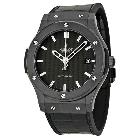 Hublot Classic Fusion Black Dial Alligator Leather Men's Watch 